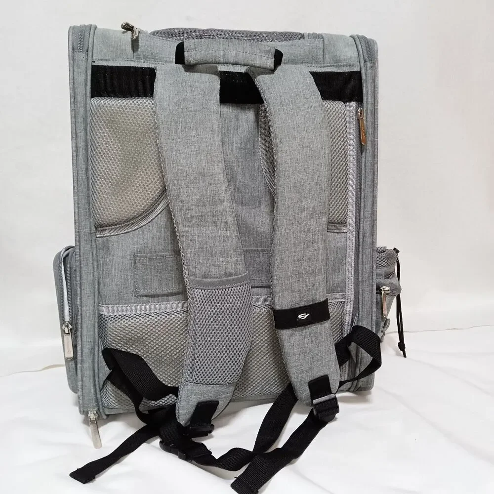 Mr Peanuts Aspen Backpack Pet Carrier Platinum Grey Airline Approved Ventilated